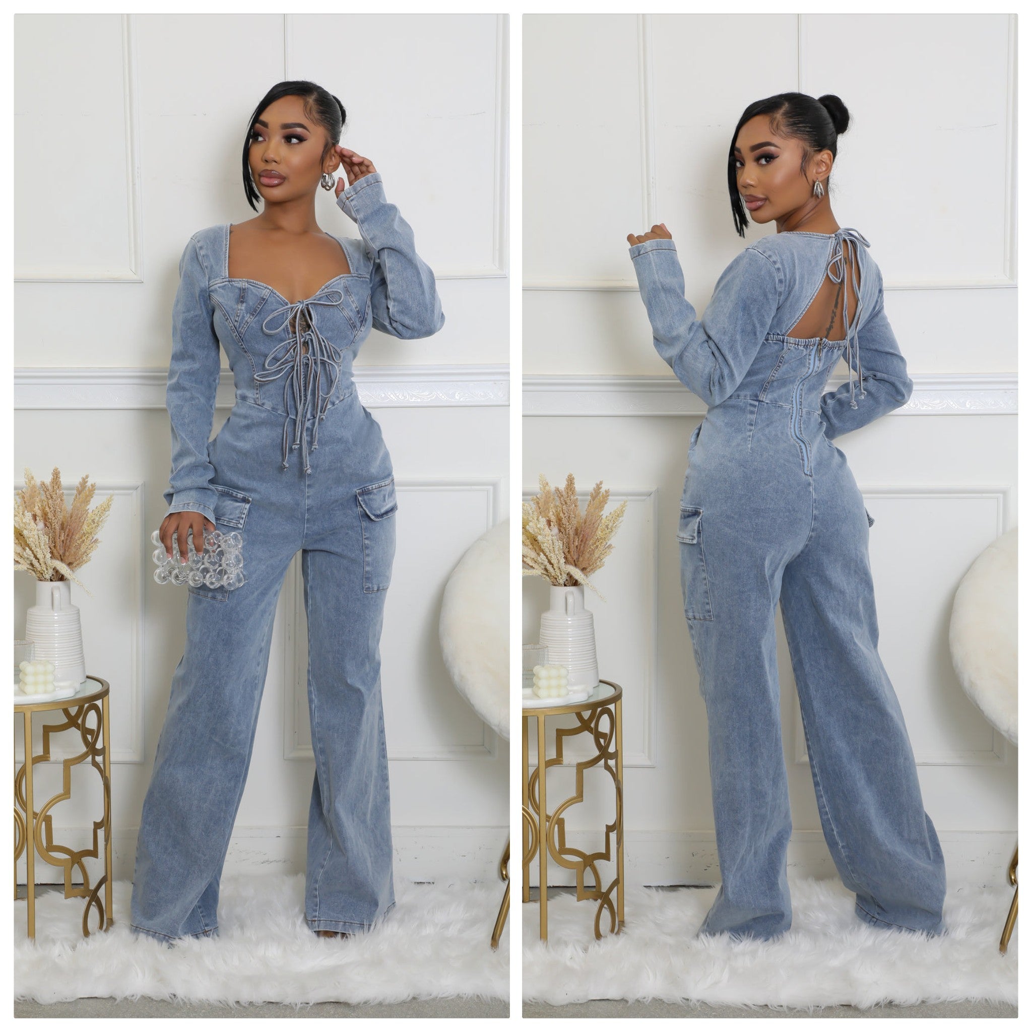 The Cargo Denim Jumpsuit
