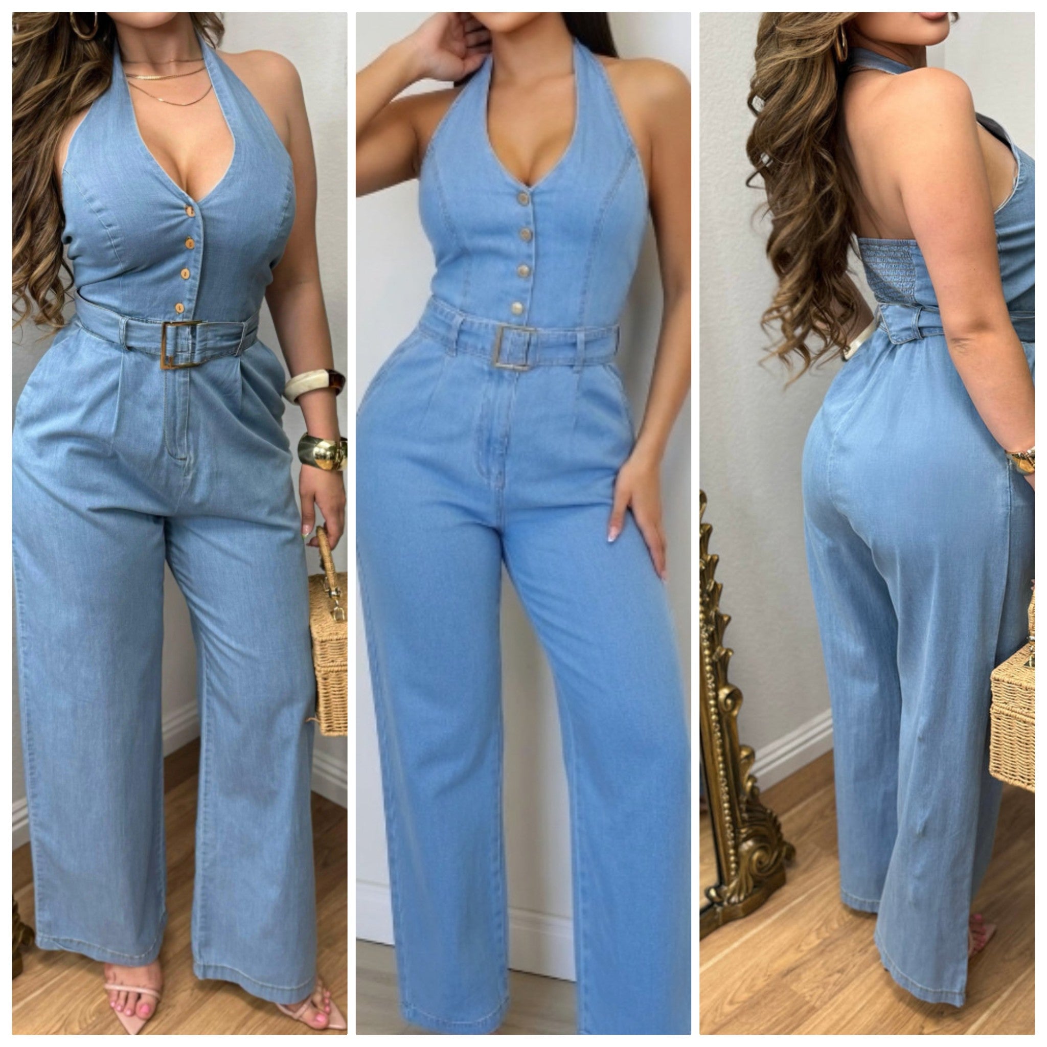 The Denim Way Halter Jumpsuit