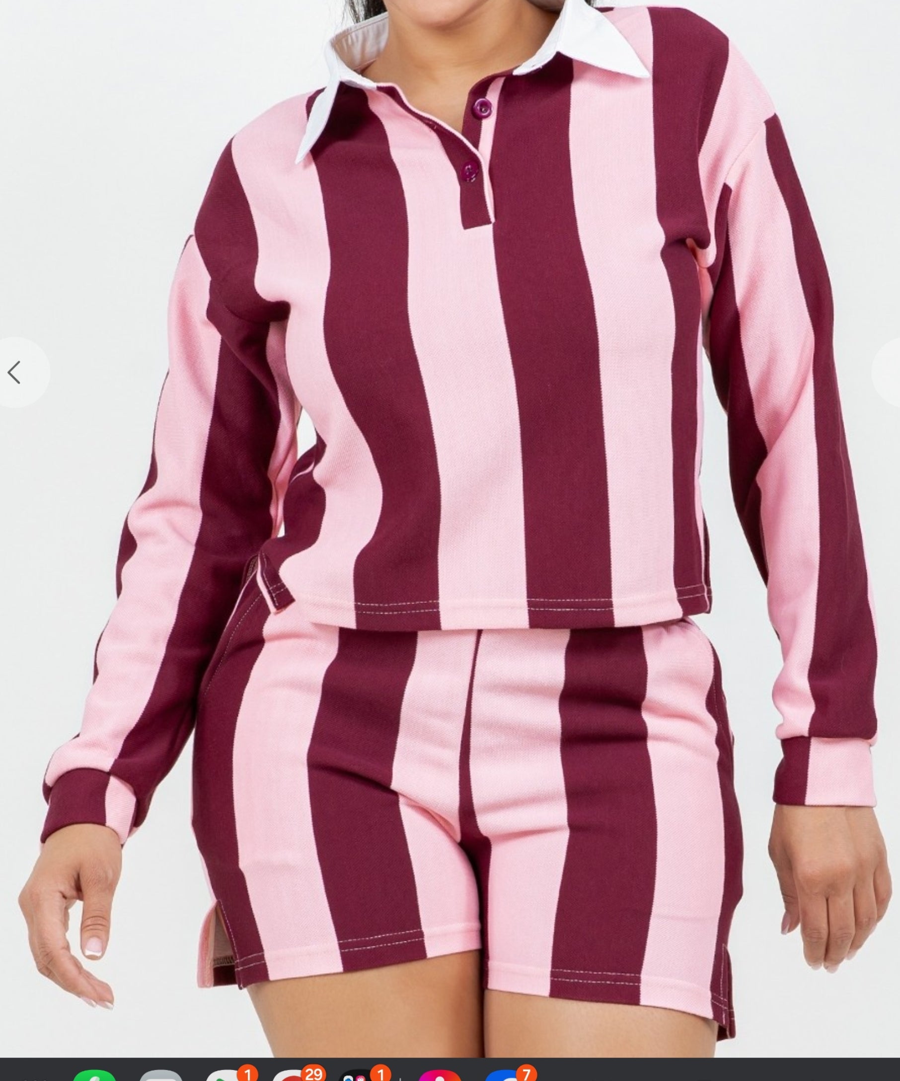 The Wine & Pink Stripe Set