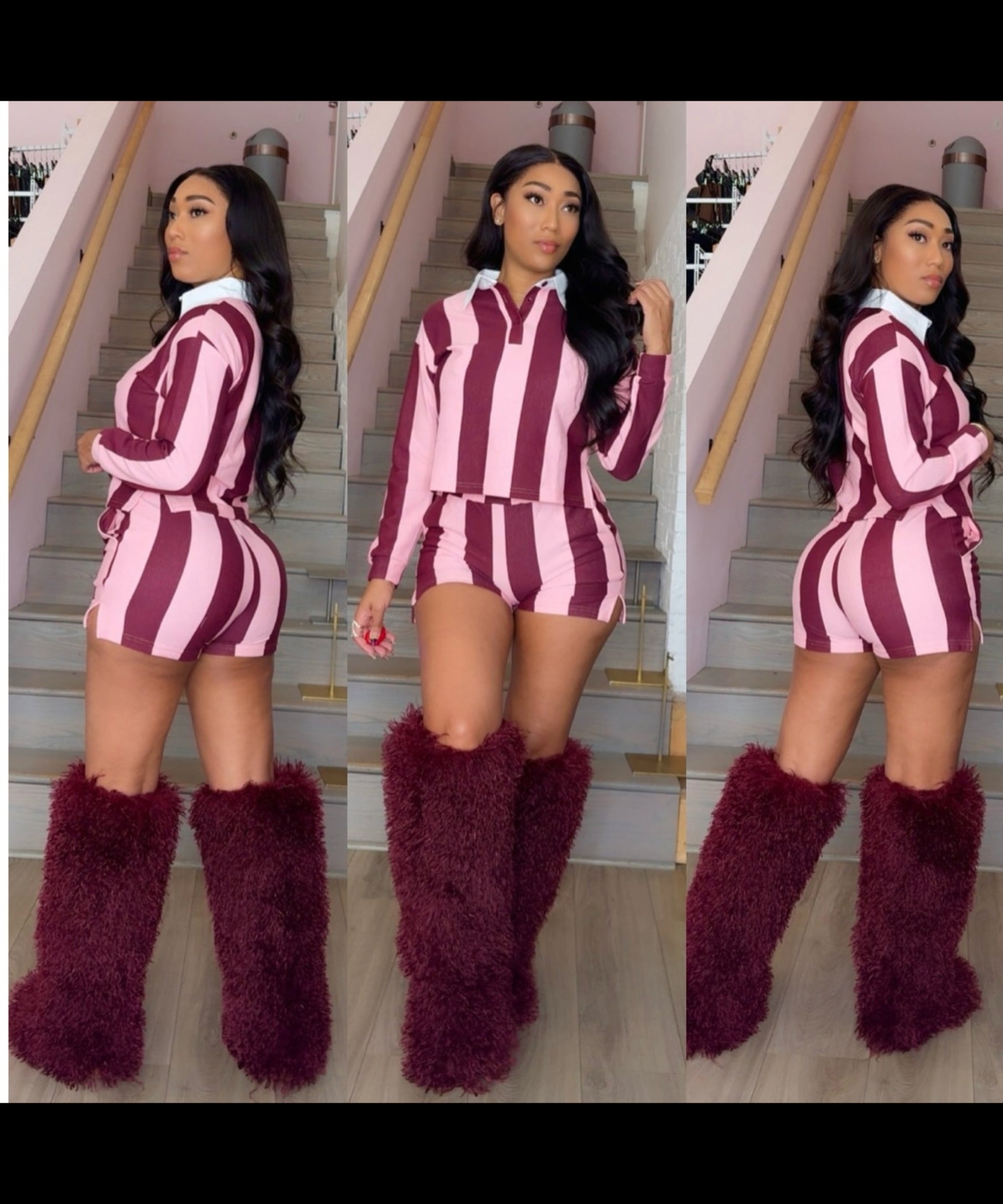 The Stripe Short Set